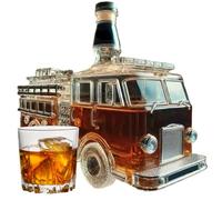 Bouteilles De Vin,Sculpture D'Art De Carafe En Forme De Camion Et Verres À Vin - Décoratif Collection pour Vodka Bourbon Brandy Famille Étagère à Boissons Fête des Pères Hommes Salon Mariage Fête