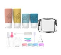 Bouteilles de voyage étanches pour articles de toilette - Conteneurs en silicone avec trousse de toilette, accessoires parfaits pour le shampooing, l'après-shampooing, etc