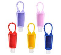 Bouteilles de Voyage Portable, outeilles en Plastique Vides Étanches avec Porte-clés en Silicone Contenants pour shampooing, après-shampooing, lotion, produits cosmétiques (30 ml)