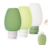 Bouteilles de voyage pour animaux de compagnie - Ensemble de trois tubes en silicone étanches, système de récipient d'alimentation portable, conception de stockage rechargeable compacte, kit de distri