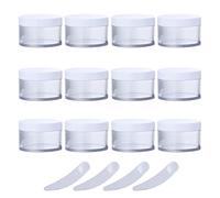 Bouteilles de Voyage pour Articles de Toilette， Lot de 12 Pots cosmétiques vides Transparents en Plastique de 200 g avec Couvercle à vis, récipient de 200 ML for Masque Facial, lotions, crème(50ml)