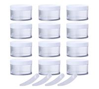 Bouteilles de Voyage pour Articles de Toilette， Lot de 12 Pots cosmétiques vides Transparents en Plastique de 200 g avec Couvercle à vis, récipient de 200 ML for Masque Facial, lotions, crème(30ml)