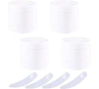 Bouteilles de Voyage pour Articles de Toilette， Lot de 4 Pots cosmétiques vides en Plastique Blanc de 100 g avec Couvercle à vis, Doublure intérieure, récipient de 100 ML for lotions et crèmes