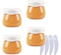 bouteilles de voyage pour articles de toilette， Lot de 4 pots vides en plastique rose de 10 ml for cosmétiques, récipient de stockage for baume à lèvres, lotion, bouteille de voyage for crème for le v
