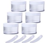 Bouteilles de Voyage pour Articles de Toilette， Lot de 6 Pots cosmétiques vides Transparents en Plastique de 200 g avec Couvercle à vis, récipient de 200 ML for Masque Facial, lotions, crème(100ml)