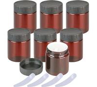 Bouteilles de Voyage pour Articles de Toilette， Pots à cosmétiques vides en Plastique Marron de 100ml, avec Doublure intérieure et couvercles Noirs, Ensemble de récipients de Maquillage, Paquet de 12