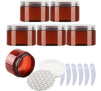 Bouteilles de Voyage pour Articles de Toilette， Pots à crème en Plastique Bleu de 100ml, Pots cosmétiques avec couvercles Transparents, conteneurs for Articles de Toilette, Paquet de 6(Blauw,80ml)