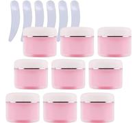 Bouteilles de Voyage pour Articles de Toilette， Pots cosmétiques vides en Plastique Rose à Double paroi de 150 ML, avec Ruban argenté, Pot for crème for Le Visage, Paquet de 12