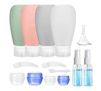 Bouteilles De Voyage Pour Remplir Des Bouteilles En Plastique Ensemble Voyage Portable 14 Pièces Avec Vaporisateurs, Flacons À Pompe Et Pots Crème Contenants Cosmétiques Liquides