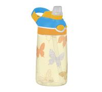 Bouteilles d'eau de sport en plastique Tritan avec paille à large goulot anti-fuite pour les voyages et le sport Jaune