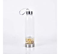Bouteilles D'eau En Cristal Naturel Bouteille En Verre Imprégnée D'eau De Quartz Élixir Point Reiki Healing Coupe En Pierre De Gravier Energy Elixir Bouteille D'eau Réutilisable En Cristal 500 Ml
