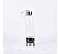 Bouteilles D'eau En Cristal Naturel Bouteille En Verre Imprégnée D'eau De Quartz Élixir Point Reiki Healing Coupe En Pierre De Gravier Energy Elixir Bouteille D'eau Réutilisable En Cristal 500 Ml