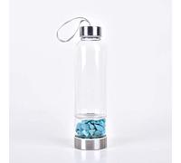 Bouteilles D'eau En Cristal Naturel Bouteille En Verre Imprégnée D'eau De Quartz Élixir Point Reiki Healing Coupe En Pierre De Gravier Energy Elixir Bouteille D'eau Réutilisable En Cristal 500 Ml