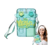 Bouteilles d'eau pour - Bouteilles d'eau en silicone avec paille | Verre, pour la maison, les voyages, l'école, les activités de plein air Appuyez pour ouvrir le couvercle, capacité de 760 ml