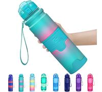 Bouteilles d'eau sport, 400ml/500ml/700ml/1L gourdes eau, réutilisable tritan plastique, sans bpa & anti-fuite | grande bouteille fitness pour randonnée, voyager, yoga, gym, gourde ouvrir en 1 clic