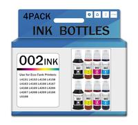 Bouteilles d'encre couleur de recharge compatibles 002, compatibles avec les imprimantes Epson L4151 L4153 L4156 L4158 L4163 L4165 L4166 L4167 L4168 L4169 L4263 L4266 L4267 L42(Size:2Set,Color:4Color)