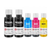 Bouteilles d'encre HP 32XL 32 XL 1VV24AE HP 31 1VU26AE 1VU27AE 1VU28AE Compatible pour HP Smart Tank 455 457 500 513 530 Noirs et Couleurs Haute capacité Pack 5