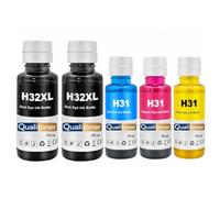 Bouteilles d'encre HP 32XL 32 XL 1VV24AE HP 31 1VU26AE 1VU27AE 1VU28AE Compatible pour HP Smart Tank 455 457 500 513 530 Noirs et Couleurs Haute capacité Pack 5