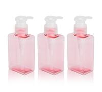 Bouteilles en Plastique avec Distributeur de Pompe, 3Pcs 150ml Distributeur de Lotion en Plastique Carré Rechargeable Bouteille de Pompe de Lotion Vide pour Shampooing Body Wash (#2)