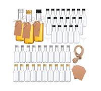 Bouteilles En Plastique Pour Jus Lot De 10/30/50/100 Mini Bouteilles En Plastique 1,7 Oz, Bouchons Noirs/argentés/dorés, À Shot, Jus(30pcs,Gold lids)