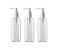 Bouteilles en plastique transparent avec pompe, distributeurs rechargeables de 50 ml, 100 ml, 120 ml, 150 ml et 200 ml, lot de 3, idéal pour les voyages