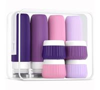 Bouteilles en silicone étanches et compressibles de 3 oz, adaptées au shampoing gel douche, 8 pièces, indispensables for la saison des voyages pour Liquidi e Lotion(Purple)