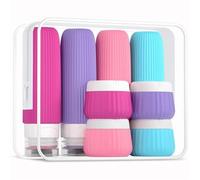 Bouteilles en silicone étanches et compressibles de 3 oz, adaptées au shampoing gel douche, 8 pièces, indispensables for la saison des voyages pour Liquides
