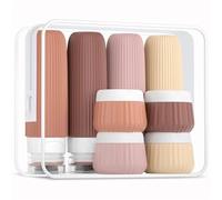 Bouteilles en silicone étanches et compressibles de 3 oz, adaptées au shampoing gel douche, 8 pièces, indispensables for la saison des voyages pour Liquidi e Lotion(Yellow)