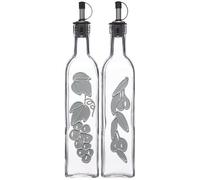 Bouteilles en Verre avec Motifs et Becs Verseurs pour Huile d'Olive et Vinaigre KitchenCraft