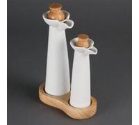 Bouteilles huile et vinaigre blanches Olympia Blanc G