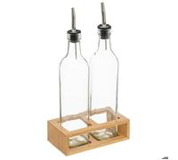 Bouteilles huile/vinaigre verre bambou 0,48L - 5 five simply smart