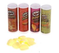 Bouteilles Miniatures De Pommes De Terre Et De Chips Pour Maison De Poupée, Nouvel Autocollant De Cuisine, 4 Pièces/Ensemble 1:12