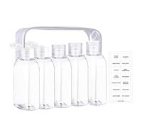 Bouteilles rechargeables portables - Ensemble de toilette de transparent | Corps ergonomique à presser avec joint sécurisé et entrée large pour les mains, crème solaire, randonnée en montagne