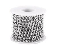 Boutigem Chaînes torsadées non soudées en aluminium à gros maillons pour la fabrication de bijoux - 7 x 5 x 1,5 mm - 5 m CHA-TAC0005-01S-BG-EU