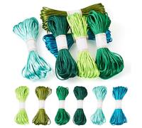 Boutigem Cordon à broder en nylon satiné pour fabrication de bijoux - Nœud chinois, macramé - 6 couleurs - 3 mm - Vert