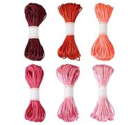 Boutigem Cordon en nylon satiné - 3 mm - 6 couleurs disponibles - Fil à broder - Fil à broder - Pour fabrication de bijoux - Nœud chinois - Macramé - Rose