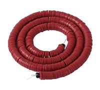 Boutigem Heishi Lot de 380 perles rondes et plates en argile polymère de 6 mm pour fabrication de bijoux - Rouge foncé