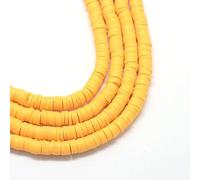 Boutigem Heishi Lot de 380 perles rondes et plates en argile polymère de 6 mm pour fabrication de bijoux pour fabrication de bracelets et colliers Doré