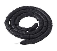 Boutigem Heishi Lot de 380 perles rondes et plates en argile polymère pour fabrication de bijoux Noir 8 mm