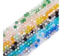 Boutigem Lot de 1140 perles bicônes à facettes en cristal plaqué couleur AB pour la fabrication de bijoux et les loisirs créatifs