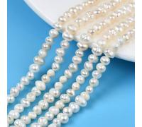 Boutigem Lot de 140 perles de culture d'eau douce naturelles en forme de pomme de terre couleur nacre pour la fabrication de bijoux et de bricolages DIY