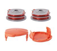 Boutigem Lot de 2 bobines de fil de débroussailleuse et un capuchon, orange, 0,2 cm, résistant à l'effilochage et aux éclats, compatible avec Flymo FLY021