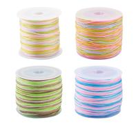 Boutigem Lot de 4 rouleaux de cordon en nylon teinté pour fabrication de bijoux - 0,8 mm - Pour fabrication de bijoux - Tressé - Pour fabrication de bijoux - 0,8 mm