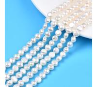 Boutigem - Lot de 50 perles naturelles de culture d'eau douce de 7-8 mm, perles assorties pour l'été, plage, colliers, bracelets, création de bijoux faits maison