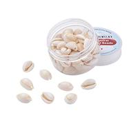 Boutigem Lot de 50 perles ovales naturelles en forme de coquillage de cauris en spirale pour la fabrication de bijoux, la maison, les loisirs créatifs, la plage, la décoration de fête