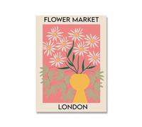 Boutique de fleurs affiche et imprimerie cadeau fleuriste Market Flower Stockholm London Tokyo Toile Peinture Pictures Decor (Color : F, Size : 50x70cm No Frame)