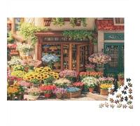 Boutique de Fleurs Vibrant Street Puzzles 1000 Pieces Picture Puzzle Le Paysage for Adults Décoration Murale Tableau Décoratif 52x38cm/1000pcs