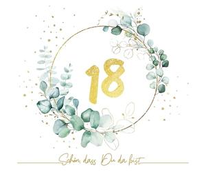 Boutique de serviettes 20 serviettes eucalyptus anniversaire doré 18 comme décoration de table avec inscription Nice que vous êtes ici. Serviettes en papier avec motif. Également pour la technique du