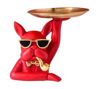 Boutique de Statue pour Chiens Décoration de Table pour la Sculpture Animale avec Statuette | majordome pour Chiens avec Plateau pour Toilettes, Table de Chevet, Bureaux