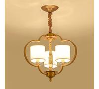 Boutique Décoration Chandelier en métal 3 lumières, îlot Cuisine Éclairage Industriel avec Une Nuance de Tissu Suspendu Plafond pour Salle Manger Chambre à Coucher